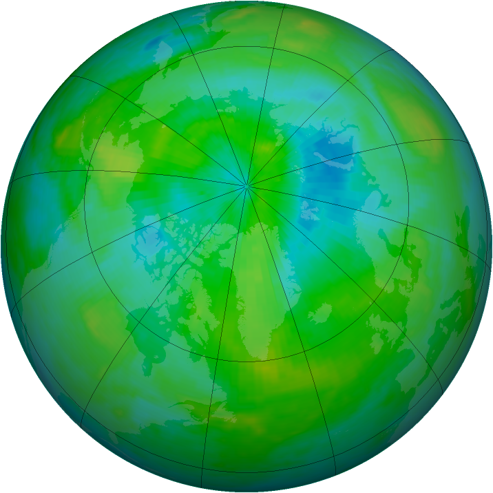 Arctic ozone map for 08 September 1987